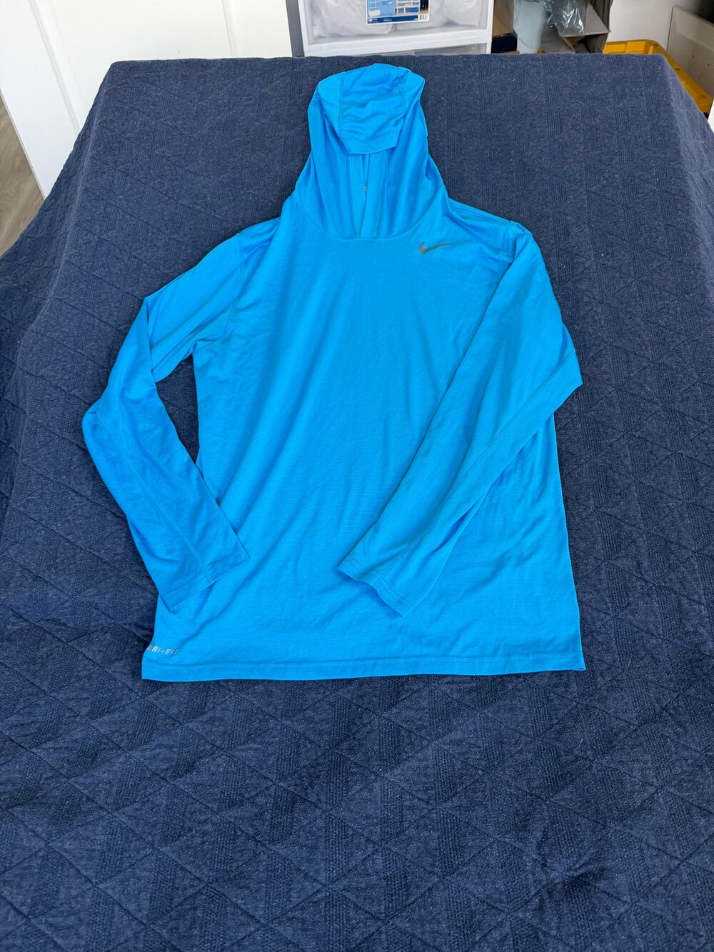Nike Dri-FIT Women's M Turquoise Lightweight Pullover Hoodie Running 2013